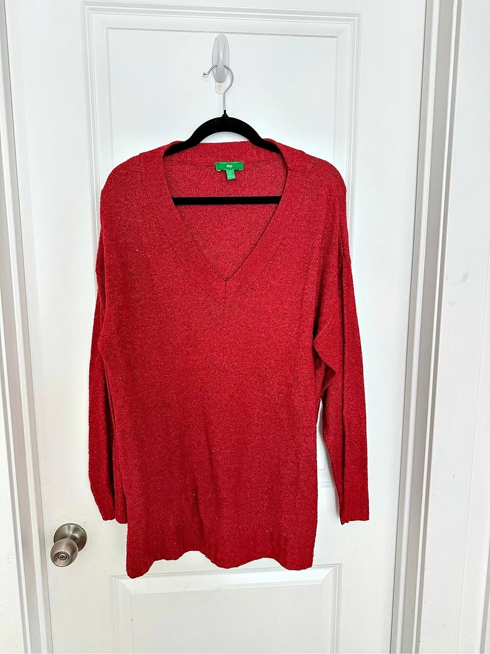 dp V-Neck Sweater in Red Like New